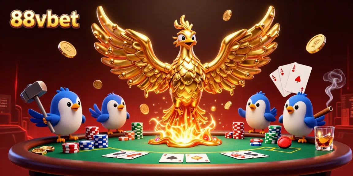 Experience the thrill of winning at 88vbet with our vibrant casino illustration featuring poker action.