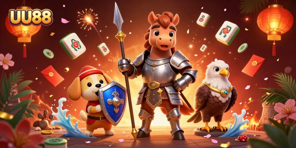 Experience UU88 with a high-stakes gaming scene, vibrant characters, and dynamic elements.