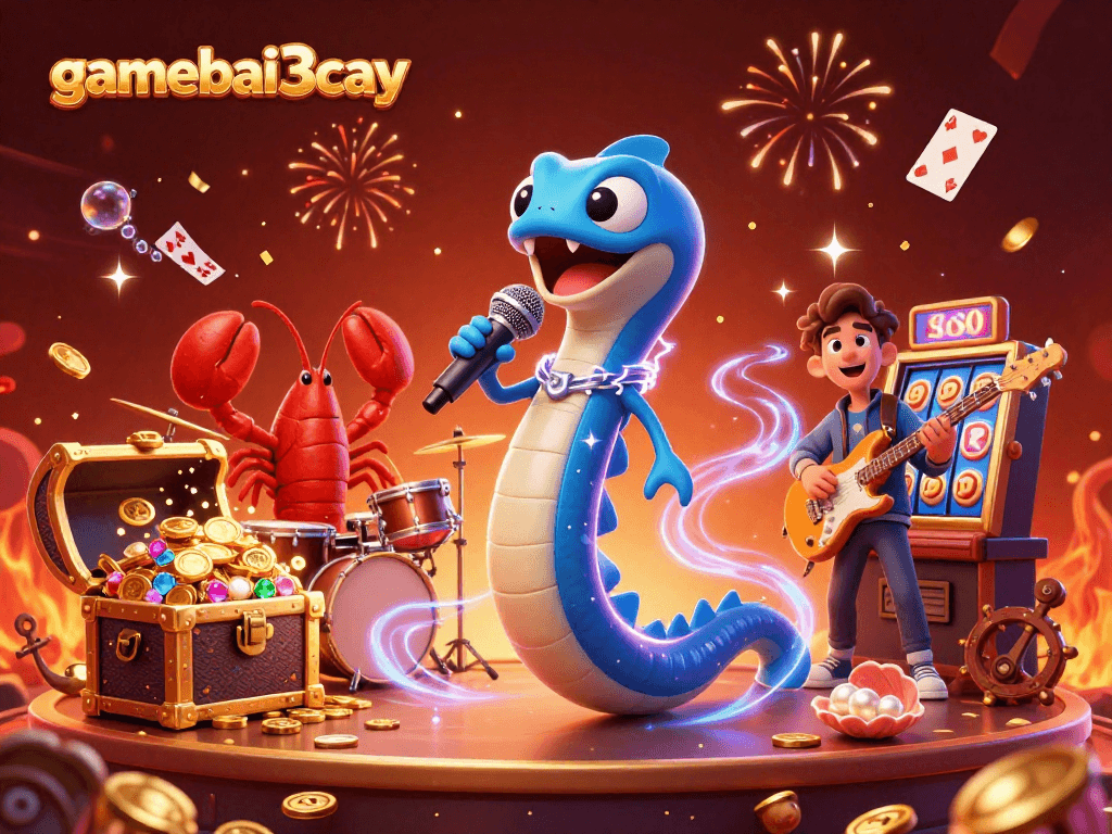 Experience gamebai3cay's vibrant underwater casino with electric eel DJ, lobster drummer, and seahorse guitarist.