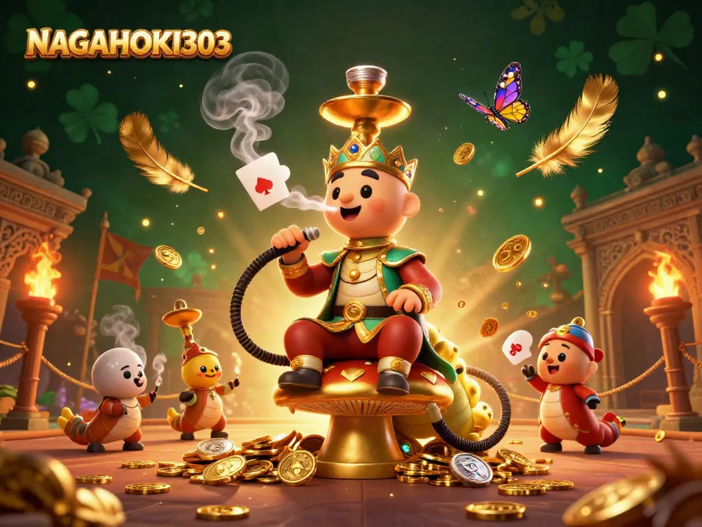 Gamer bermain di NAGAHOKI303 dengan simbol poker dan keajaiban 3D yang menakjubkan.
