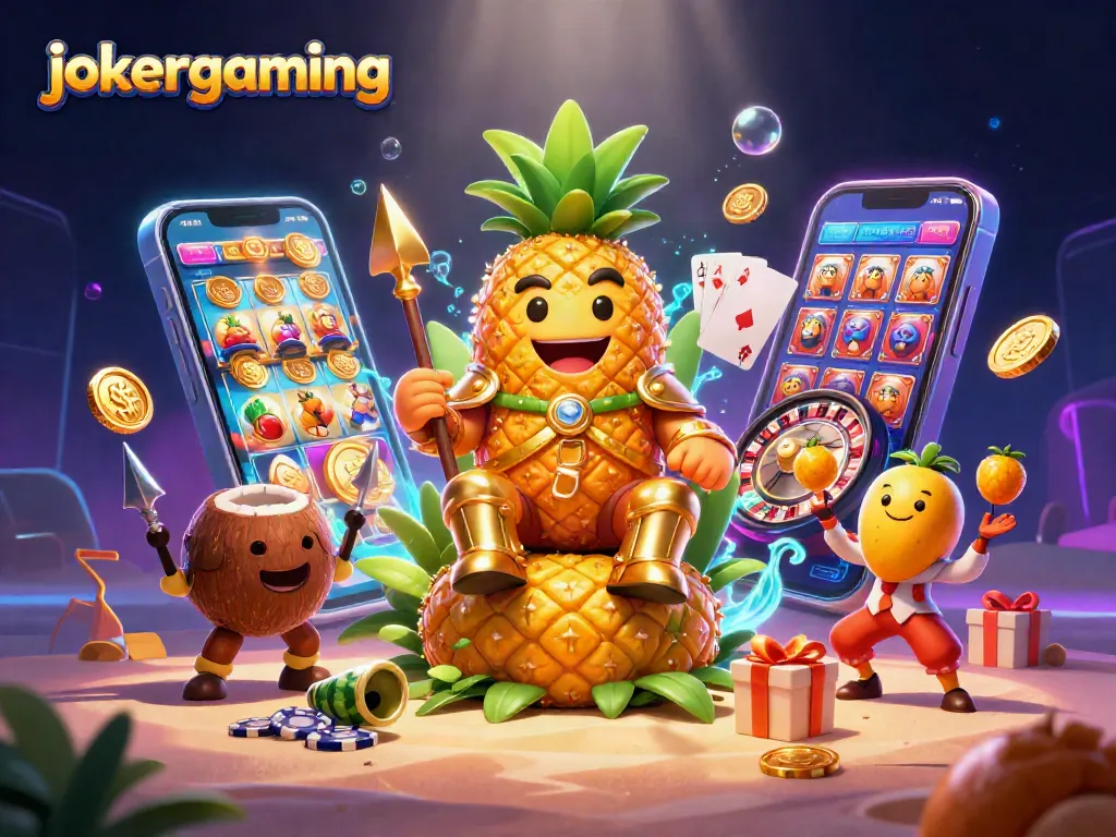 เล่น jokergaming ด้วยภาพพื้นหลังคาสิโนที่น่าตื่นเต้นและตัวละครที่โดดเด่น