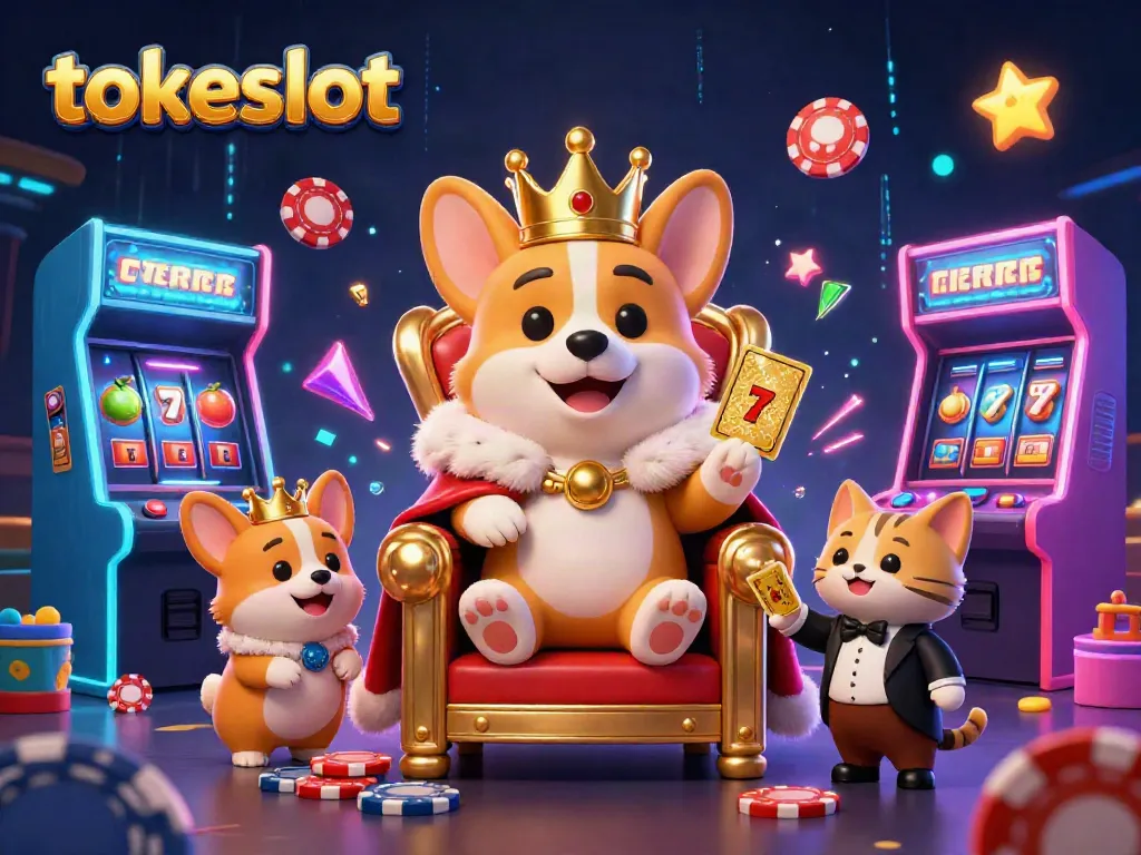 Experience the excitement with Tokeslot featuring vibrant casino elements and charming characters.