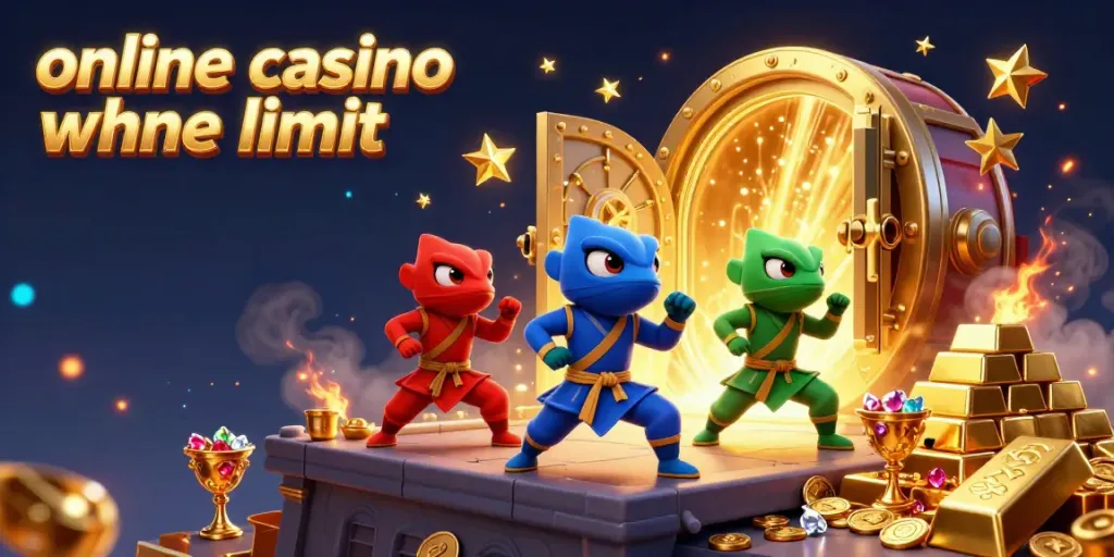 Experience the thrill of playing at an online casino ohne limit with ninja chameleons amidst flowing treasures.