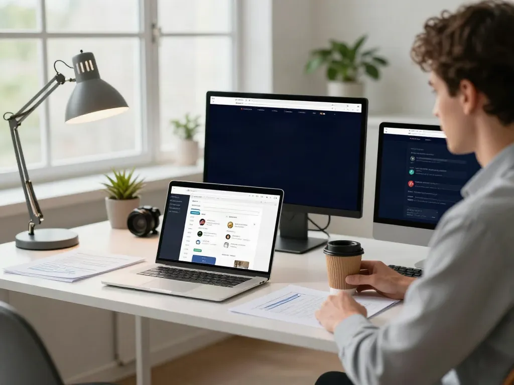 Professional managing A80 homepage in a sleek e-commerce workspace.