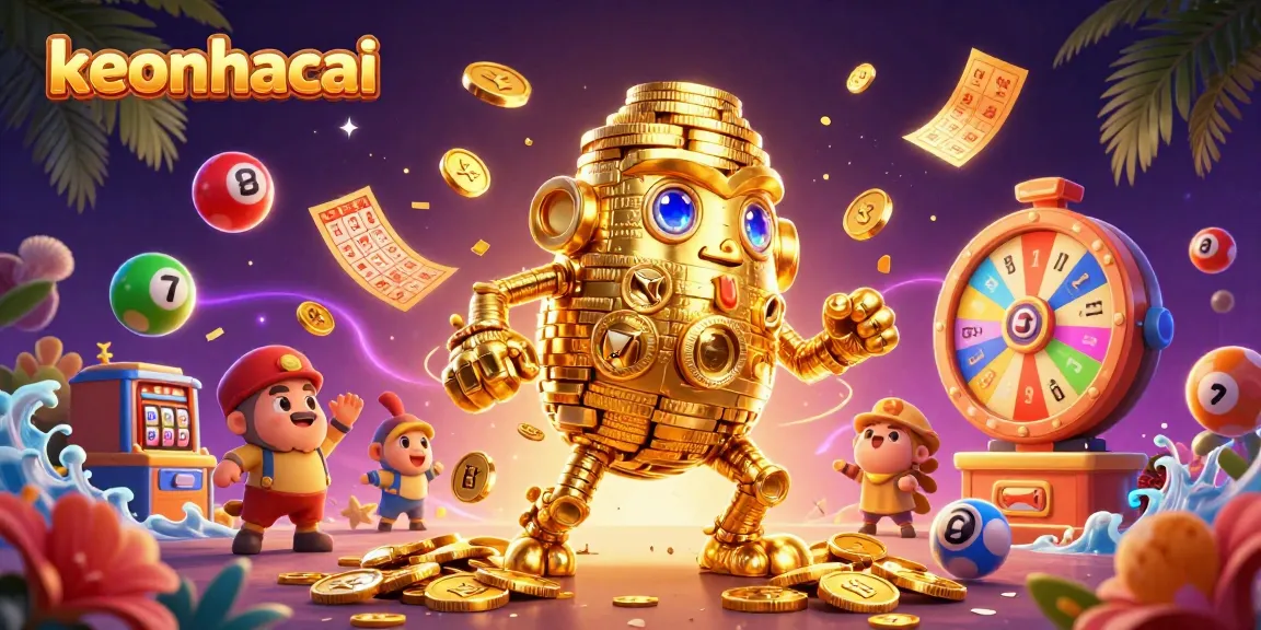 Engage with keonhacai in this vibrant 3D casino theme featuring gold golem and dynamic gambling elements.