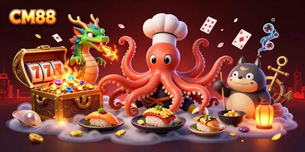 Experience CM88's vibrant gaming world with thrilling games, iconic jackpots, and colorful characters.