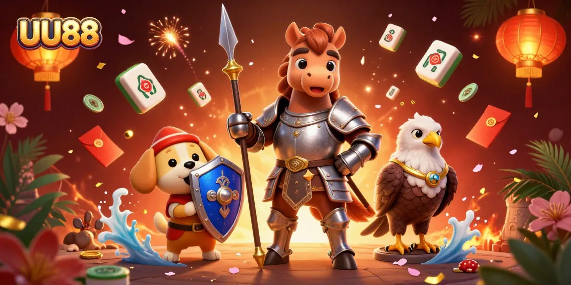 Experience UU88 with a high-stakes gaming scene, vibrant characters, and dynamic elements.