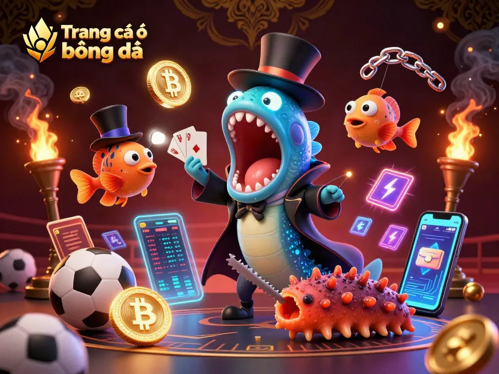 Engage with Trang cá độ bóng đá and discover dynamic sports betting elements in this vibrant 3D illustration.