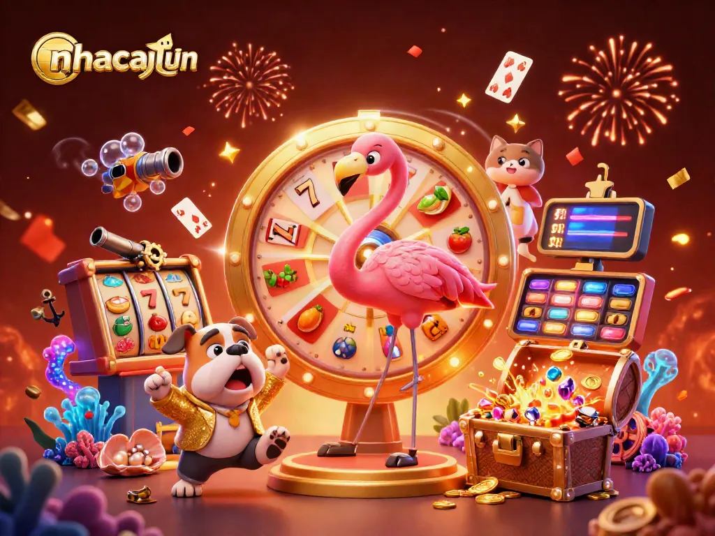 Spin to win with nhacaiuytin's slot reels and vibrant game show energy.