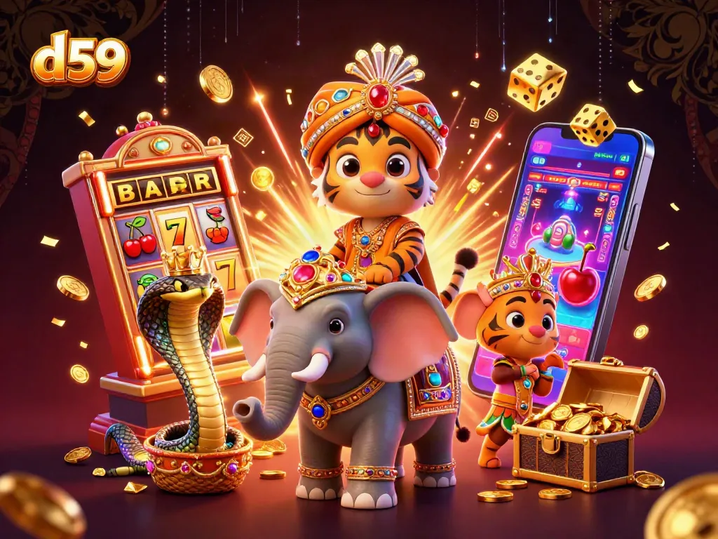 Spin the reels and uncover d59 slot jackpots with a vibrant casino-themed adventure.