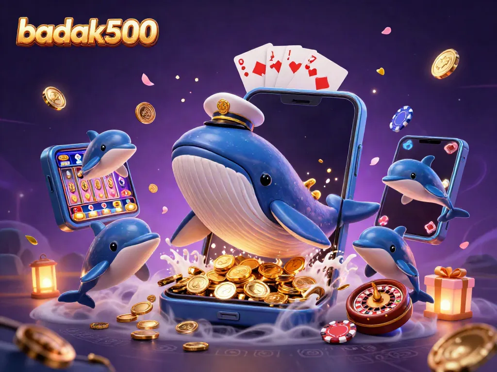 Genggam keberuntungan dengan badak500, seekor paus pemenang di lautan koin.