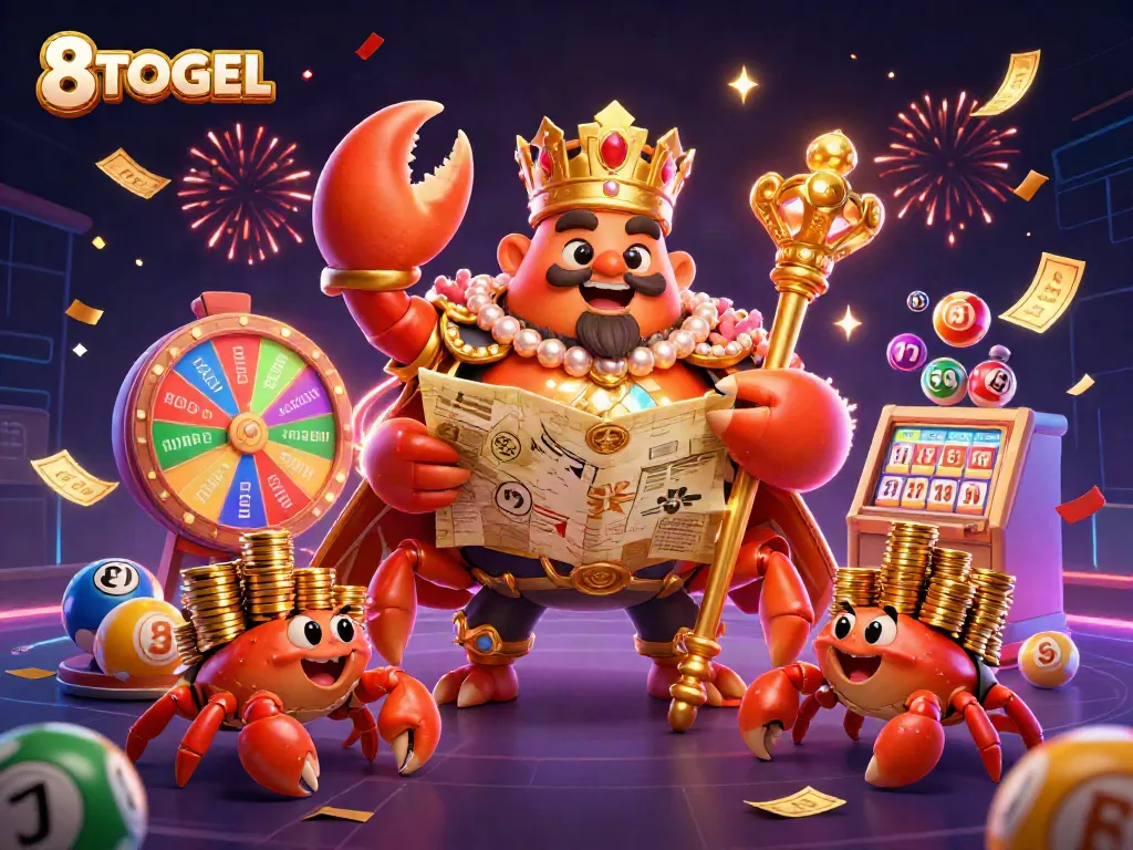 Experience thrilling gameplay with 8TOGEL in a vibrant, colorful lottery scene.