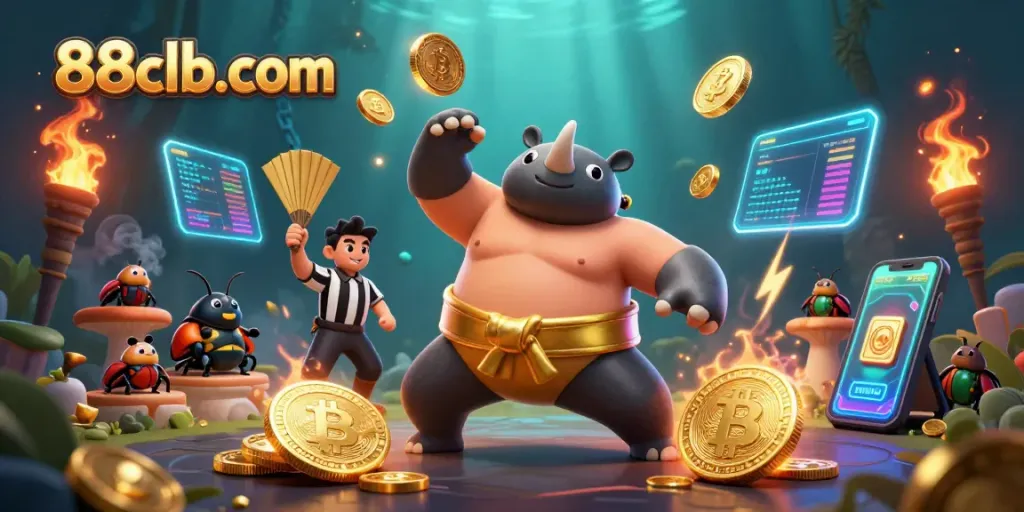 Engage with the excitement of 88clb-com, where virtual betting and colorful crypto elements collide.