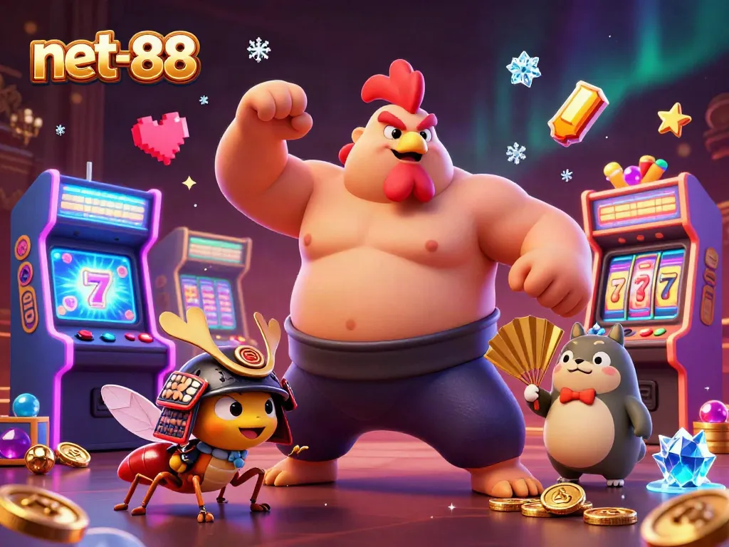Experience thrilling gameplay at net-88 with vibrant 3D characters in an engaging casino scene.