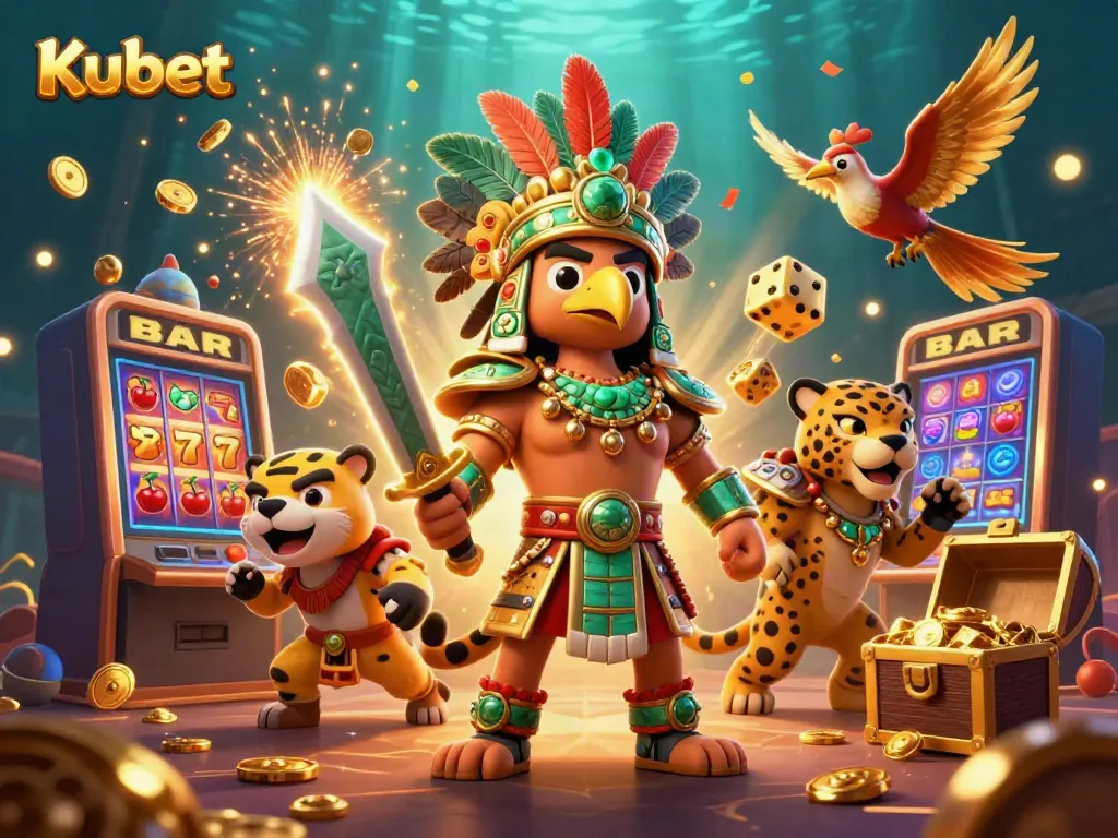 Kubet brings excitement to players with vibrant 3D casino warriors and jackpot celebration elements.
