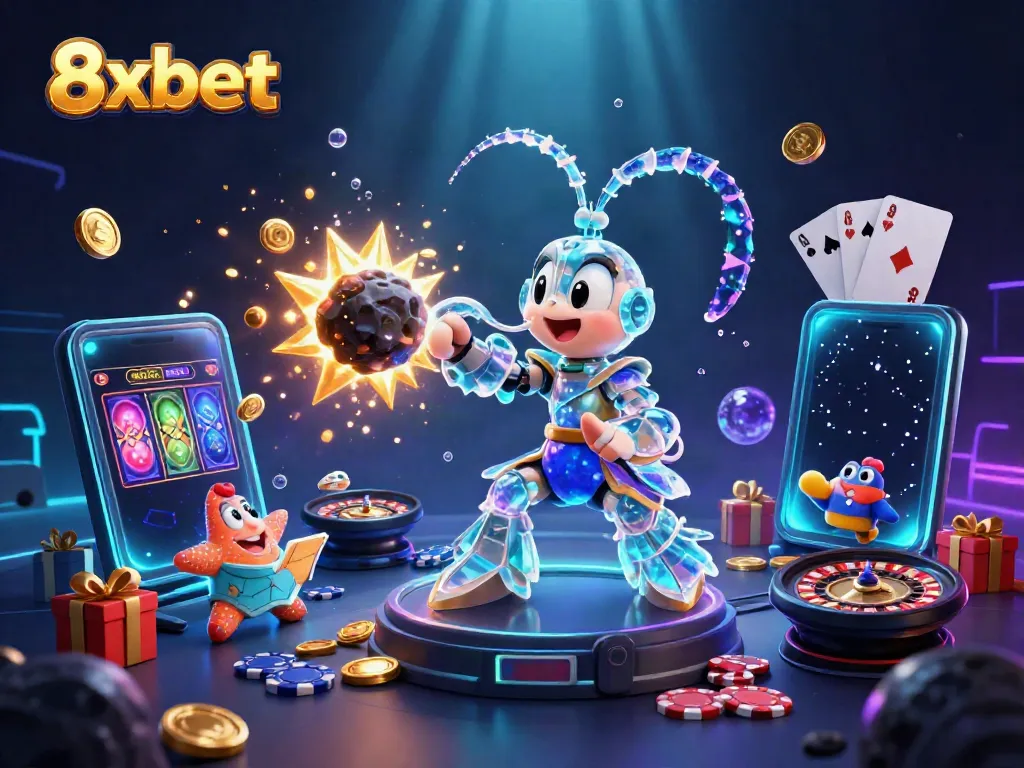 8xbet engages players in thrilling 3D casino adventures with golden treasures and animated gaming action.