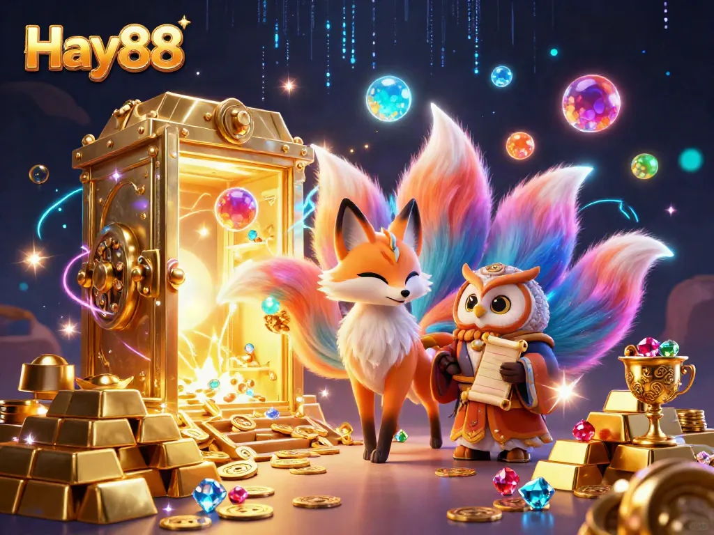 Experience Hay88's vibrant online casino world with magical creatures and gold treasures.