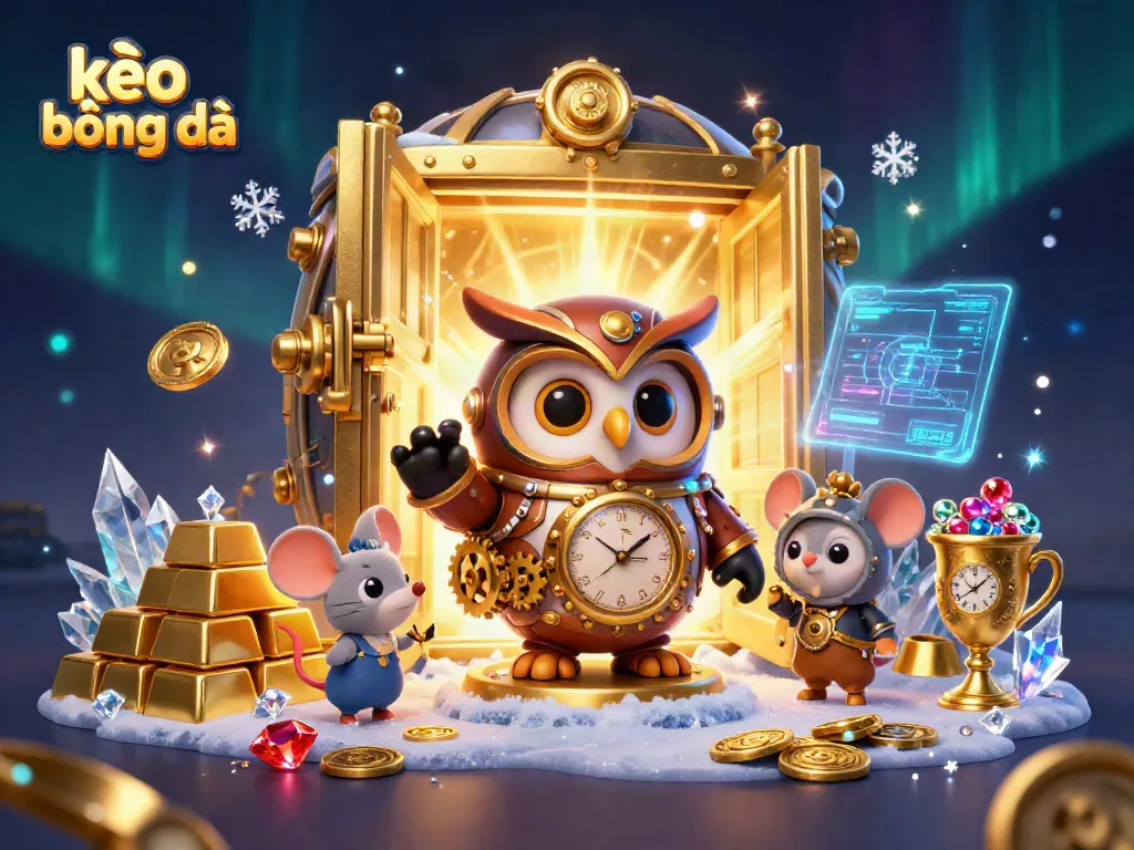 Place bets confidently with kèo bóng đá in a vibrant casino scene featuring a whimsical owl.