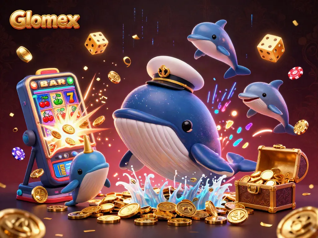 Engage with Glomex through a vibrant scene of marine characters immersed in casino thrills.