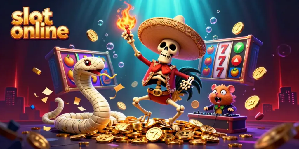 Spin your luck with vibrant slot online action amid colorful reels and characters.