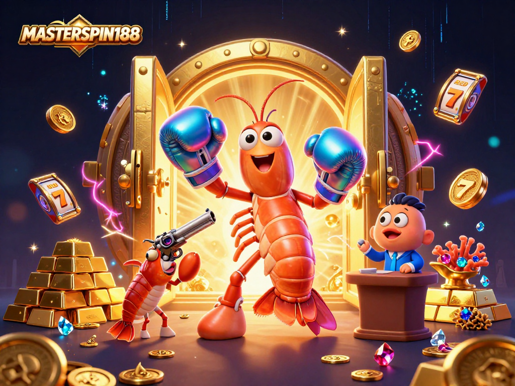 Engage with the exciting MASTERSPIN188 slot scene featuring vibrant characters and treasure.