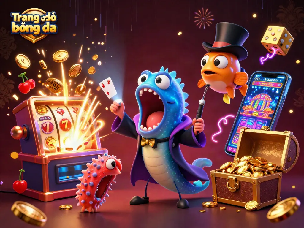 Engage with Trang cá độ bóng đá through vibrant 3D scene showcasing exciting gambling elements and characters.