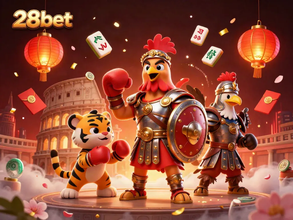 Experience thrilling gameplay with the 28bet rooster gladiator and tiger in a dynamic casino arena.
