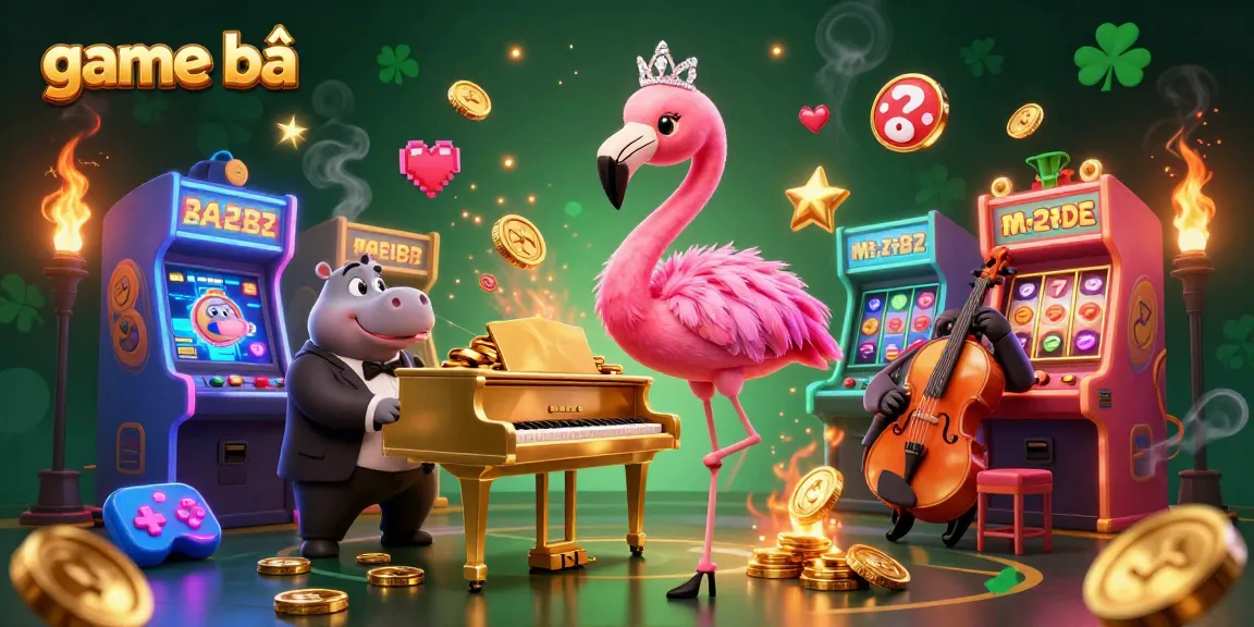 Play exciting game bài with a vibrant casino scene featuring animated characters and colorful game elements.