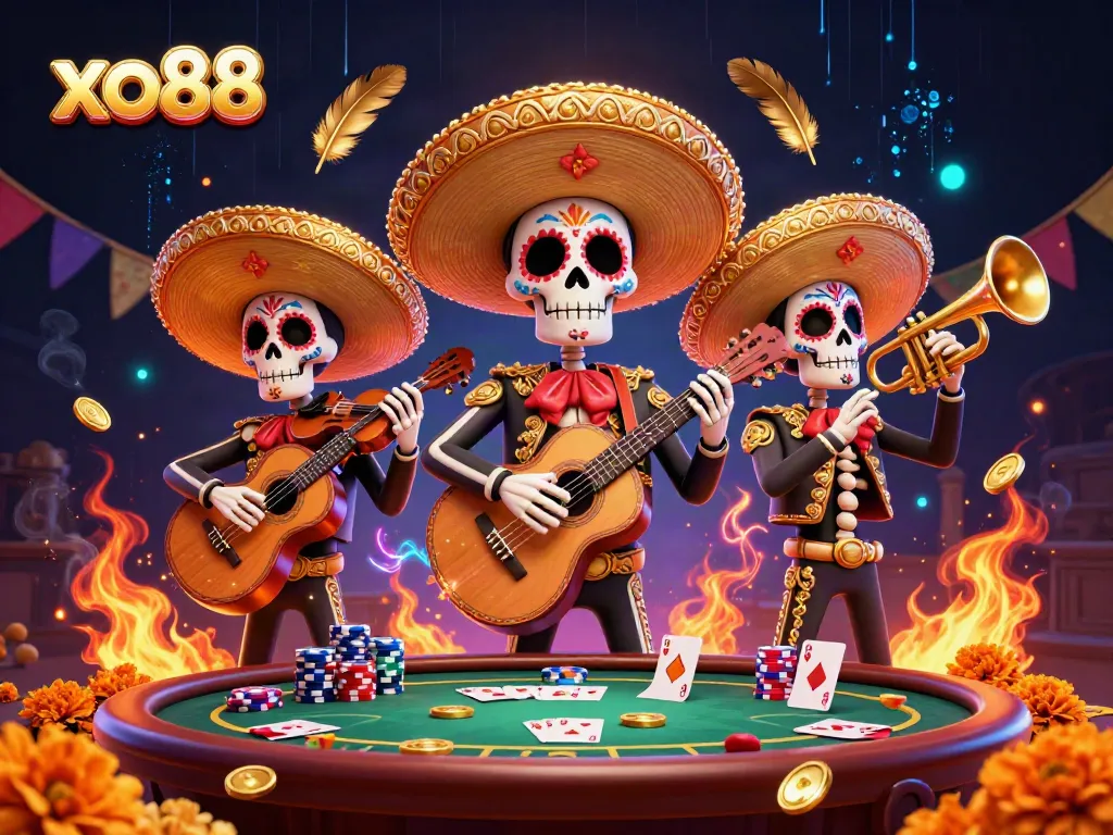 Engage in thrilling gaming with the xo88 mariachi band and vibrant casino elements.